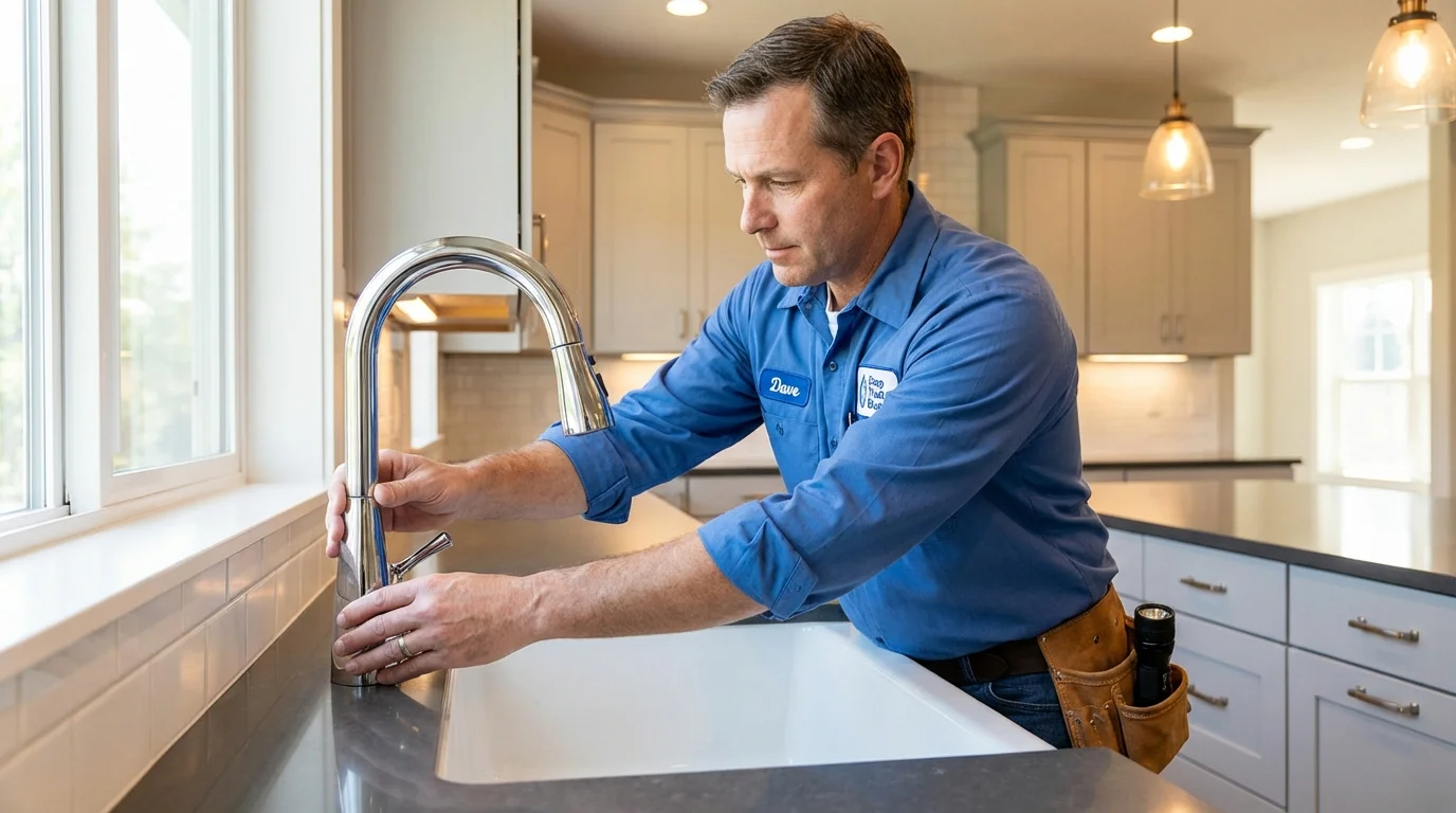 Kitchen faucet installation by Johns Plumbing LLC in Newell